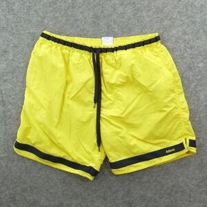 Adsum Shorts Mens Medium Yellow Board Swim Surf Elastic Waist Drawstring Logo